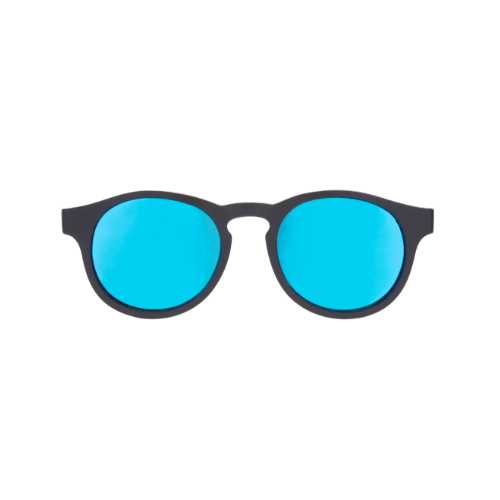 Keyhole Jet Black - Cobalt Blue Mirrored Lenses