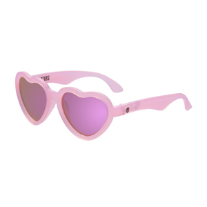 Heart Frosted Pink - Purple Mirrored Lenses