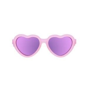 Heart Frosted Pink - Purple Mirrored Lenses